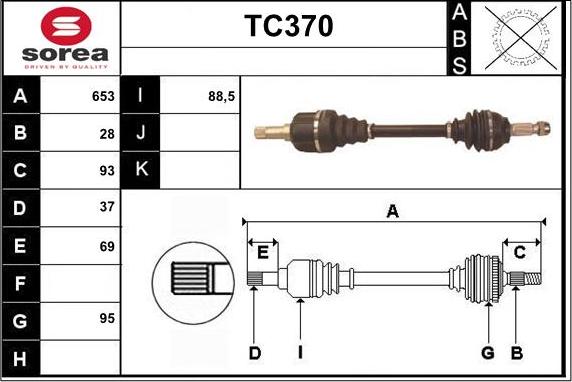 Sera TC370 - Приводний вал autocars.com.ua