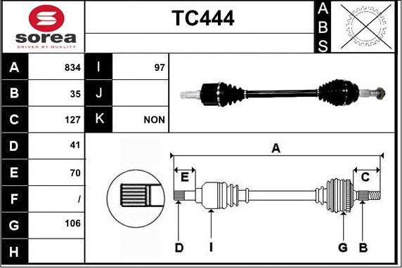 Sera TC444 - Приводной вал autodnr.net