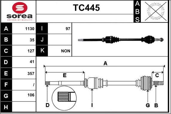 Sera TC445 - Приводной вал autodnr.net