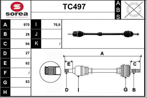 Sera TC497 - Приводной вал autodnr.net