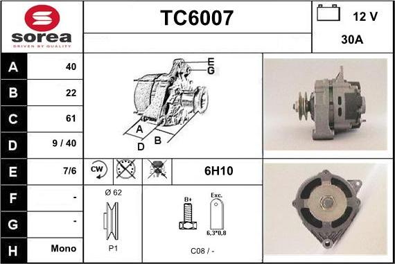 Sera TC6007 - Генератор autocars.com.ua