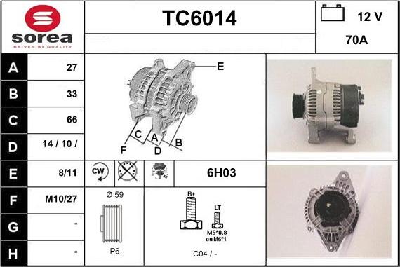 Sera TC6014 - Генератор autocars.com.ua