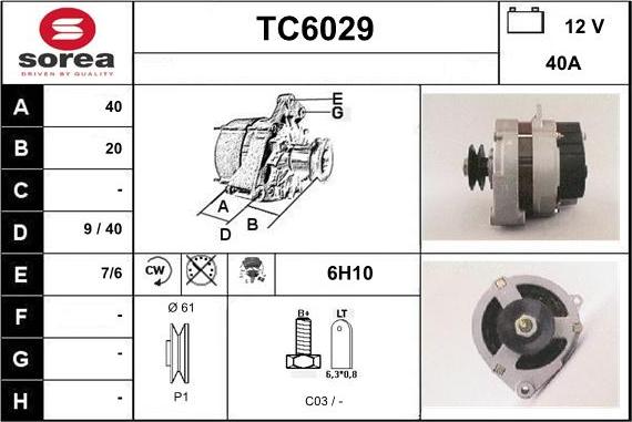 Sera TC6029 - Генератор autocars.com.ua