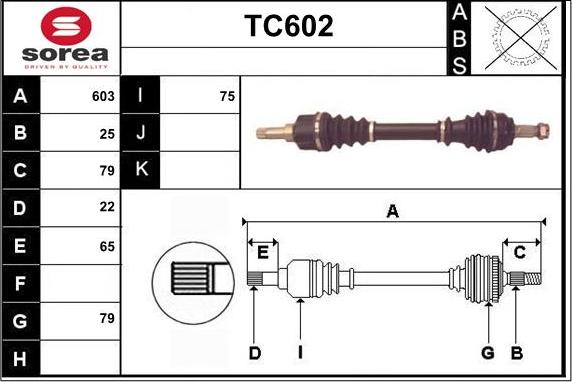 Sera TC602 - Приводний вал autocars.com.ua