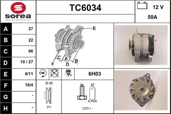 Sera TC6034 - Генератор autocars.com.ua