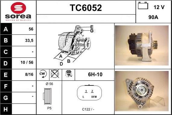 Sera TC6052 - Генератор autocars.com.ua