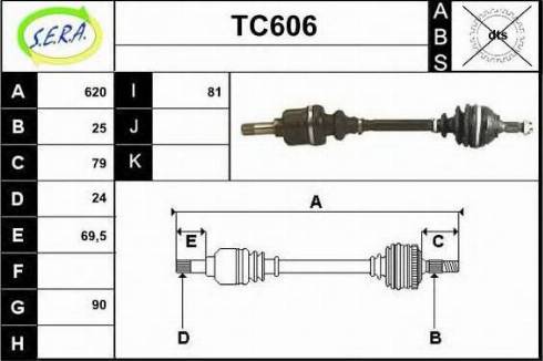 Sera TC606 - Приводний вал autocars.com.ua