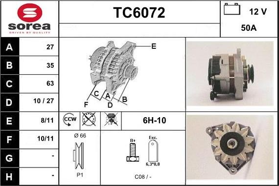 Sera TC6072 - Генератор autocars.com.ua