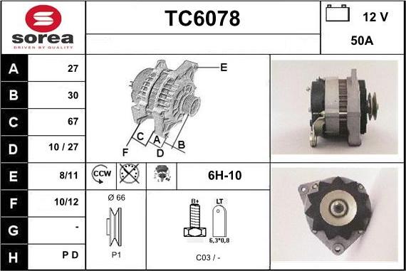 Sera TC6078 - Генератор autocars.com.ua