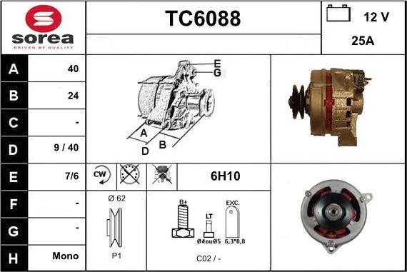 Sera TC6088 - Генератор autocars.com.ua