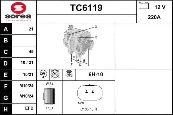 Sera TC6119 - Генератор autocars.com.ua