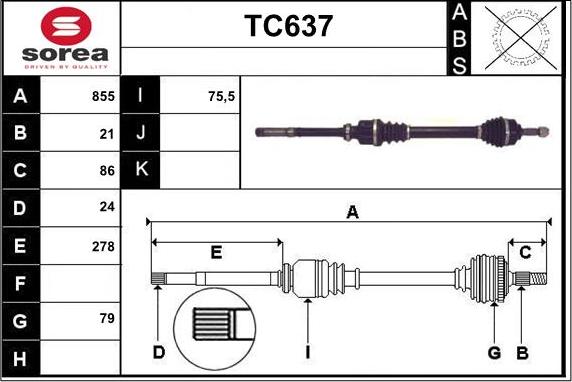 Sera TC637 - Приводной вал autodnr.net