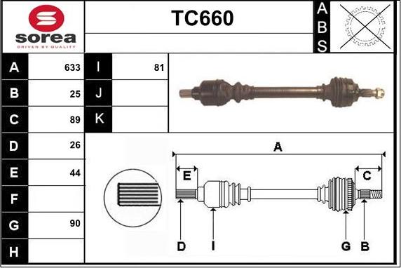 Sera TC660 - Приводний вал autocars.com.ua