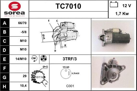 Sera TC7010 - Стартер autocars.com.ua