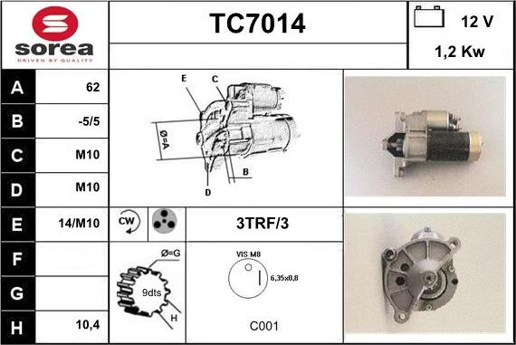 Sera TC7014 - Стартер autodnr.net