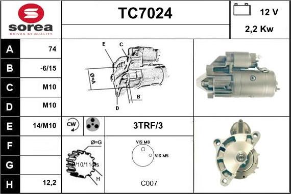 Sera TC7024 - Стартер autocars.com.ua