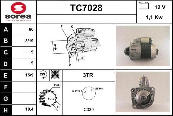 Sera TC7028 - Стартер autocars.com.ua