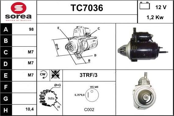 Sera TC7036 - Стартер autodnr.net