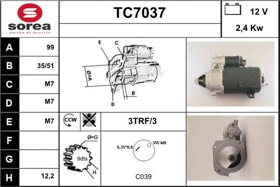 Sera TC7037 - Стартер autodnr.net