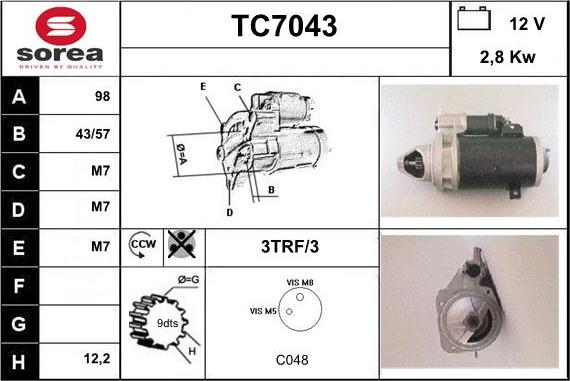 Sera TC7043 - Стартер autodnr.net