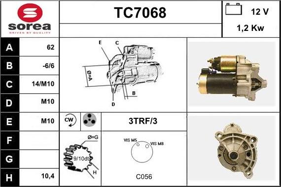 Sera TC7068 - Стартер autocars.com.ua