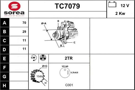 Sera TC7079 - Стартер autodnr.net