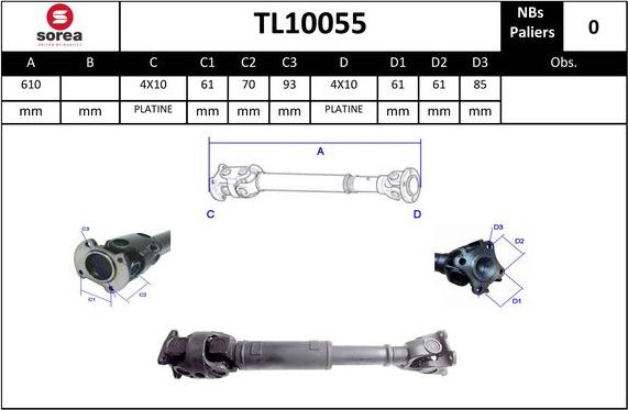 Sera TL10055 - Карданний вал, головна передача autocars.com.ua