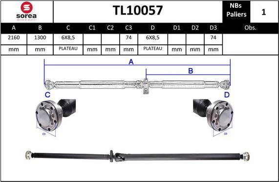 Sera TL10057 - Карданний вал, головна передача autocars.com.ua