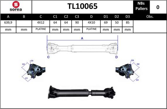 Sera TL10065 - Карданний вал, головна передача autocars.com.ua