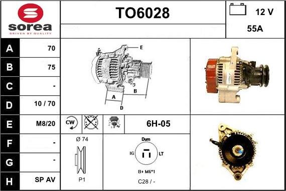 Sera TO6028 - Генератор autocars.com.ua