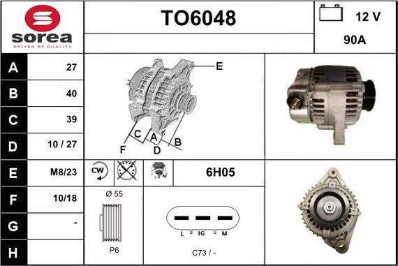 Sera TO6048 - Генератор autocars.com.ua