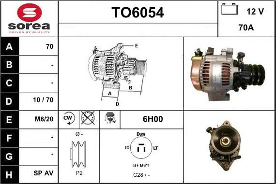 Sera TO6054 - Генератор autocars.com.ua