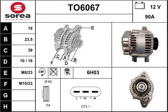 Sera TO6067 - Генератор autocars.com.ua