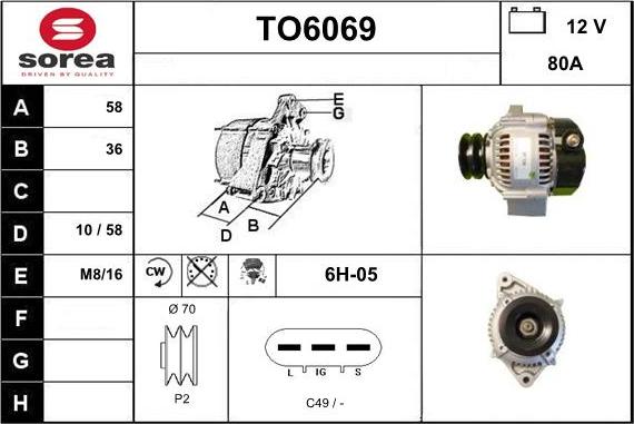 Sera TO6069 - Генератор autocars.com.ua