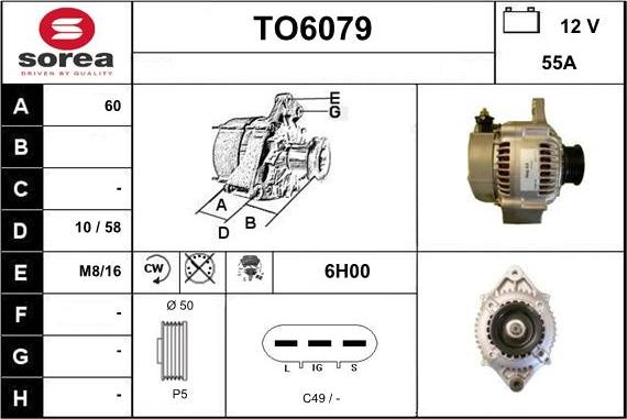 Sera TO6079 - Генератор autocars.com.ua