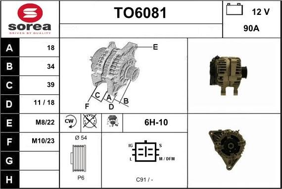 Sera TO6081 - Генератор autocars.com.ua