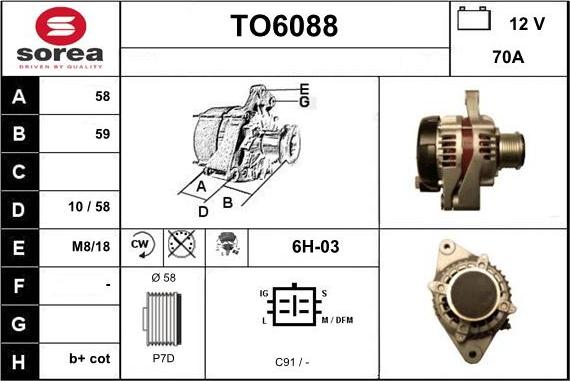 Sera TO6088 - Генератор autocars.com.ua