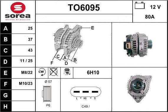 Sera TO6095 - Генератор autocars.com.ua