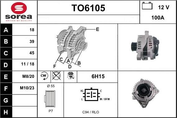 Sera TO6105 - Генератор autocars.com.ua