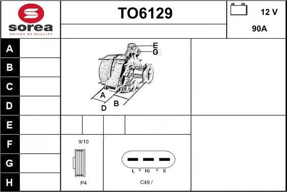 Sera TO6129 - Генератор autocars.com.ua