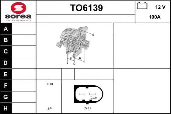 Sera TO6139 - Генератор autocars.com.ua
