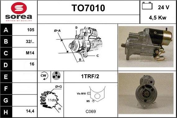 Sera TO7010 - Стартер autocars.com.ua