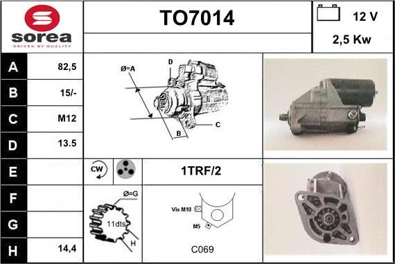 Sera TO7014 - Стартер autocars.com.ua