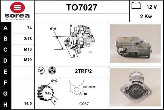 Sera TO7027 - Стартер autocars.com.ua