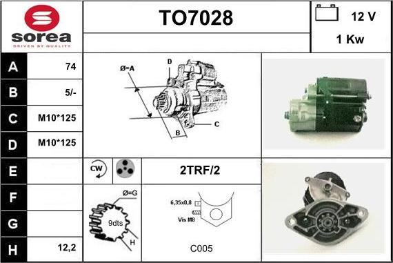 Sera TO7028 - Стартер autodnr.net