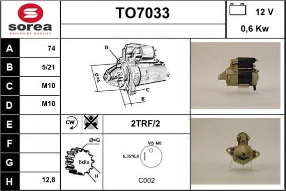 Sera TO7033 - Стартер autocars.com.ua