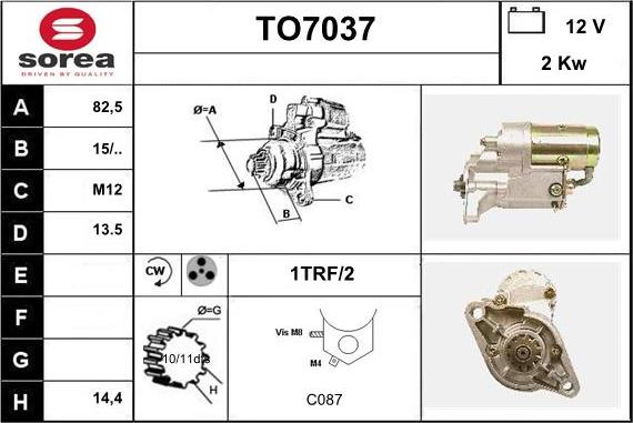 Sera TO7037 - Стартер autocars.com.ua