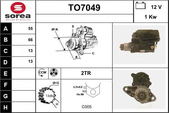 Sera TO7049 - Стартер autocars.com.ua