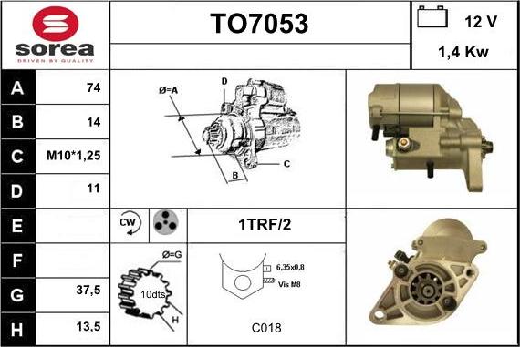 Sera TO7053 - Стартер autocars.com.ua