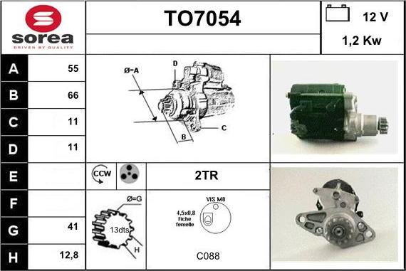 Sera TO7054 - Стартер autocars.com.ua